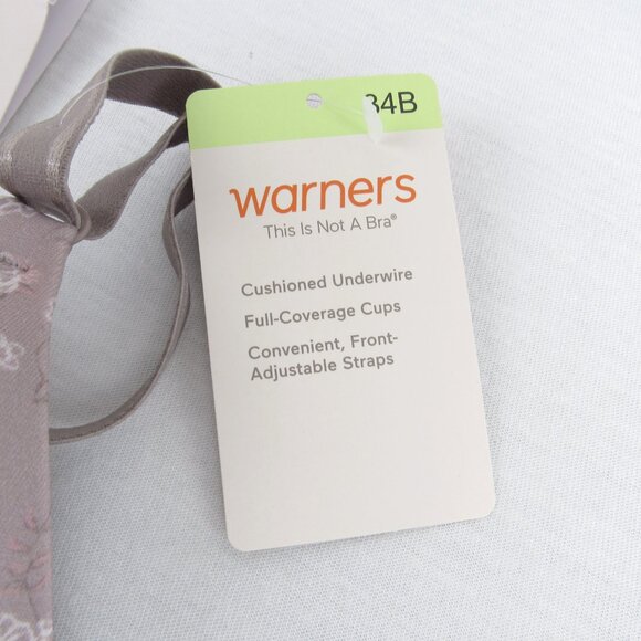 Warners Underwire T-Shirt Bra Women's Size 34B This Is Not a Bra Full Coverage - Picture 2 of 14